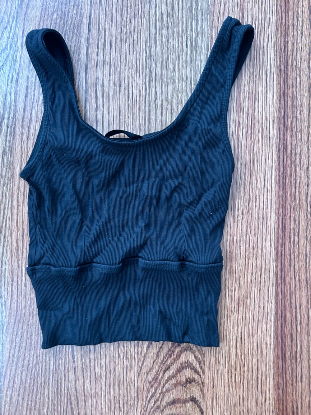 Women's Black Ribbed Tank Crop Top